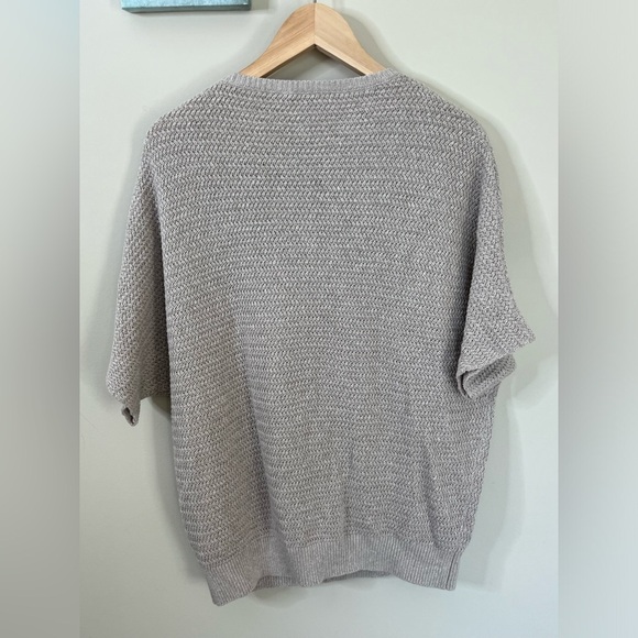 The Reset R Label Linen Blend Short Sleeve Sweater Beige Size Large - Picture 4 of 7